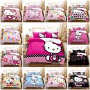 Hello Kitty Girl Quilt Bett bezug Bettwäsche Set Einzel Doppel Kinder Geschenk