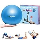 Cikyner Soft Pilates Ball, Small Exercise Ball 23-25cm Mini Gym Ball with Inflatable Straw, Suitable for Pilates, Yoga, Full body Training, Physical Therapy and Balance improving at Home, Gym & Office