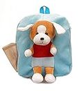 Babyjoys Soft Plush Fabric Dress Dog School Bag for Baby Boys and Girls (Blue)