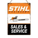 STIHL Sales & Service Retro Metal Sign Carpenter Workshop Garage Shed Art Plaque