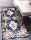Status 3D Multi Printed Vintage Persian Carpet for Home Runner for Bedroom/Living Area/Home with Anti Slip Backing 22 x 55 inches