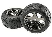 Traxxas 3773A Anaconda Tires Pre-Glued on All Star Black Chrome wheels (Pair)
