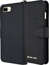 Original Michael Kors Saffiano Cuero Folio Estuche iPhone 8 Plus, 7 Plus - Negro