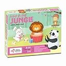 Chalk and Chuckles A Day in The Jungle, Fun Animal Bingo Board Game for Kids Age 4-7, Gift for Boys and Girls 5+ Years