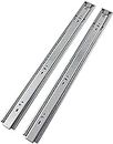 Volo Mild Steel Heavy Duty Telescopic Push to Open Slide/Drawer Slides Ball Bearing 3-Fold Full Extension Side Mount Rail Runners (Silver) (10 Inches)