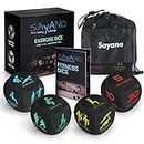 Sayano - 4 x Exercise Dice/Fitness Dice for Home & Outdoor Fitness/Workout + Bag + Instructions