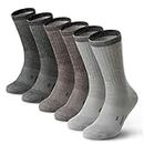 DG Hill 3 Pairs 80% Merino Wool Socks For Men And Women Warm Thermal Wool Socks For Hiking Crew Style Moisture Wicking, Black/Brown/Grey, 3 Pairs, Large