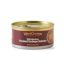 Vital Choice Smoked Wild Alaskan Sockeye Salmon, Skinless/Boneless, 5.5 oz Cans (Pack of 3)