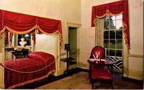 Postal vintage dormitorio de Monticello Jefferson en Charlottesville Virginia