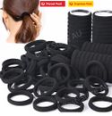 50x Women Girls Hair Band Ties Rope Ring Elastic Hairband Ponytail Holder Black