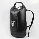 Carry Outdoor Waterproof Dry Dual Shoulder Strap Bag Dry Sack Trekking Backpack (Black) (Color : Black)