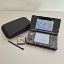 Nintendo 3DS Black Console w/ Charging Cradle 1 Game Stylus SD Card -No Charger 
