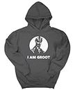 GP-Tees I Am Groot Super Hero Movie & Comic Book Fan Premium Quality Unisex Hoodies for Men and Women - Grey/XXL