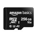 Amazon Basics MicroSDXC, 256 gb, mit SD Adapter, A2, U3, Lesegeschwindigkeit bis zu 100 MB/s, Schwarz
