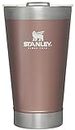 Stanley Classic Stay Chill Vacuum Insulated Pint Glass Tumbler, Stainless Steel Beer Mug with Built-in Bottle Opener, Double Wall Rugged Metal Drinking Glass, Rose Quartz Glow, 16 OZ / 0.47 L