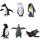 LabDip 6PCS Penguin Toy Cute Penguin Figurines Ocean Animal Model Toys Ornaments Party Supplies For Boys GirlsCake Toppers Christmas Birthday Gift
