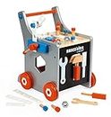Janod - Brico'Kids Wooden Diy Trolley for Children - Magnetic - Pretend Play - 25 Tools and Accessories Included - For children from the Age of 18 Months, J06478, Multicolored