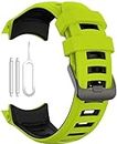 Zitel® 26mm Band Compatible with Garmin Instinct 2X Solar Tactical GPS Smartwatch Silicone Sport Strap (Lime Green Black)
