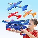 3 Pack Airplane Launcher Toy, 12.6" Foam Glider Led Plane, 2 Flight Mode Catapult Plane for Kids Outdoor Sport Flying Toys Gifts for 4 5 6 7 8 9 10 12 Year Old Boys Girls