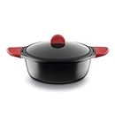 Castey Induction Tall Casserole Pan (Red) 24 cm