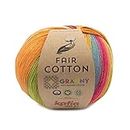 Katia Fair Cotton Granny Yarn (303 - Olive-Gold-Teal-Magenta) + Free Pattern of Granny Square Bag