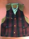Polo Ralph Lauren Sportsman M Wool Leather Tartan Plaid Shooting Hunting Vest