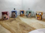 VINTAGE DISNEY RARE COFFEE MUGS CUPS SET OF 5 BY TAMS MADE IN ENGLAND VGC