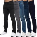 Pantaloni jeans Enzo da uomo gamba dritta elasticizzati denim vestibilità regolare tutte le taglie