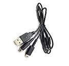MEMA SHOP Memashop.com 2 in 1 USB Charger Cable Charging Cord Wire for Nint-endo DSi DS Lite DSL NDSL 3DS 2DS XL/LL New 3DSXL/3DSLL