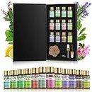 PHATOIL Premium Essential Oils Set with Wood Diffuser Pure Natural Aromatherapy Oils Gift Set-12 Pack/5ml for Relaxation, Peaceful, Diffuser, Humidifier