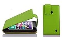 Cadorabo Custodia per Nokia Lumia 630/635 in Verde Limone - Protezione in Stile Flip di Similpelle Strutturata - Case Cover Wallet Book Etui