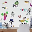 RoomMates RMK3823SCS Teen Titans Go Peel and Stick Wall Decals, Red, Pink, Blue