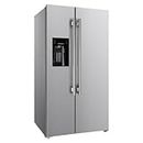 FORNO 36" Inch W. Freestanding Side-by-Side Refrigerator and Freezer with 20 Cubic Ft. Total Capacity - Stainless Steel French Door Built-In Ice Maker Fridge with Child Safety Lock