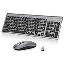 cimetech Wireless Keyboard Mouse Combo, 2.4G Ultra-Thin Keyboard and Mouse Set with Sleek Ergonomic Silent Design & Stable Connection for Windows PC Laptop Computer (Gray)