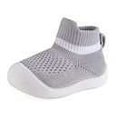 MK MATT KEELY Baby Shoes Boys Girls Sock Shoes Toddlers Pre Walkers First Walking Shoes with Anti Slip Rubber Sole,Grey,12-18 Months