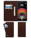 ACM Wallet Leather Flip Carry Case Compatible with Lg X Power K220dsz Mobile Flap Card Holder Front & Back Cover Rich Brown