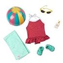 Our Generation- Beach Belle Retro Outfit for 18" Dolls- Toy, Doll Clothes & Accessories for Ages 3 Years Old & Up