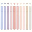 10pcs, Pastel Highlighters Aesthetic Cute Soft Chisel Tip Marker Pen With Mild Assorted Colors, No Bleed Dry Fast Easy To Hold For Journal Bible Planner Notes School Office Supplies