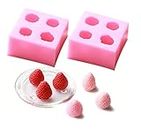 RKPM HOMES Strawberry Shape Chocolate Mould | 3D DIY Fondant Silicone Mold | Baking Tools for Cake Chocolate Candy Ice Jelly Soap | Baking Moulds | for Cake Cupcake Topper Decoration (Small & Large)