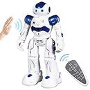 ANTAPRCIS Rc Robot Toys Gifts for Kids - RC Gesture Remote Control Robot Programmable with Infrared Controller and LED Eyes, Birthday Gift for Boys Girls, Blue