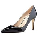 JOY IN LOVE Women's Pumps Shoes 3.5" High Heels Pointy Toe Stiletto Pumps Black 7.5US