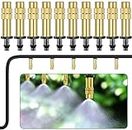 DIY Crafts Brass Misting For Fan Watering Irrigation Sprayers Outdoor Coling Misting Gardening System Misting PE Fan Rings Mist Nozzle Lawn Veranda (5x, Brass Nozzle+T/Tee)