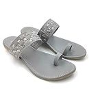 LEGS GO Stylish work Straps flats Fancy Sandal for Women and Girls | Casual and Ethnic | Grey | Size - 10