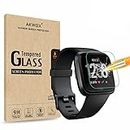 AKWOX [4 Unidades] Protector de Pantalla para Fitbit Versa, [9H Dureza] Cristal Vidrio Templado para Fitbit Versa Cristal Templado