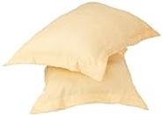 Amazon Brand - Solimo Microfiber Solid Pillow Cover (Set of 2, Yellow, 17" X 27")