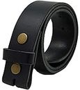 Ashford Ridge 40mm Full Grain Hide Leather Snap On Belt - Black Medium