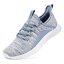 ALEADER Womens Fashion Sneakers Cloud Cushion Pure Running Shoes Slip On Walking Shoes Light Blue Size 7.5 US