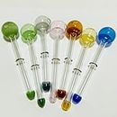 7 Pcs Glass Oil Burner Colored Glass Pipe Thick Glass Oil Pipe Double Headed Oil Burners