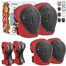 Sports Protective Gear Safety Pad Safeguard (Knee Elbow Wrist) Support Pad Set Equipment for Kids Youth Roller Bicycle BMX Bike Skateboard Hoverboard Protector Guards Pads