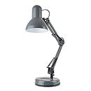 homelife for easy living 35W Swing Poise Hobby Desk Lamp - Tilt/Swivel Head - 35cm Swing Arm - Max. Height 52cm - Weighted Base with Desk Tidy - Inline Switch - L945GR- Anthracite Grey